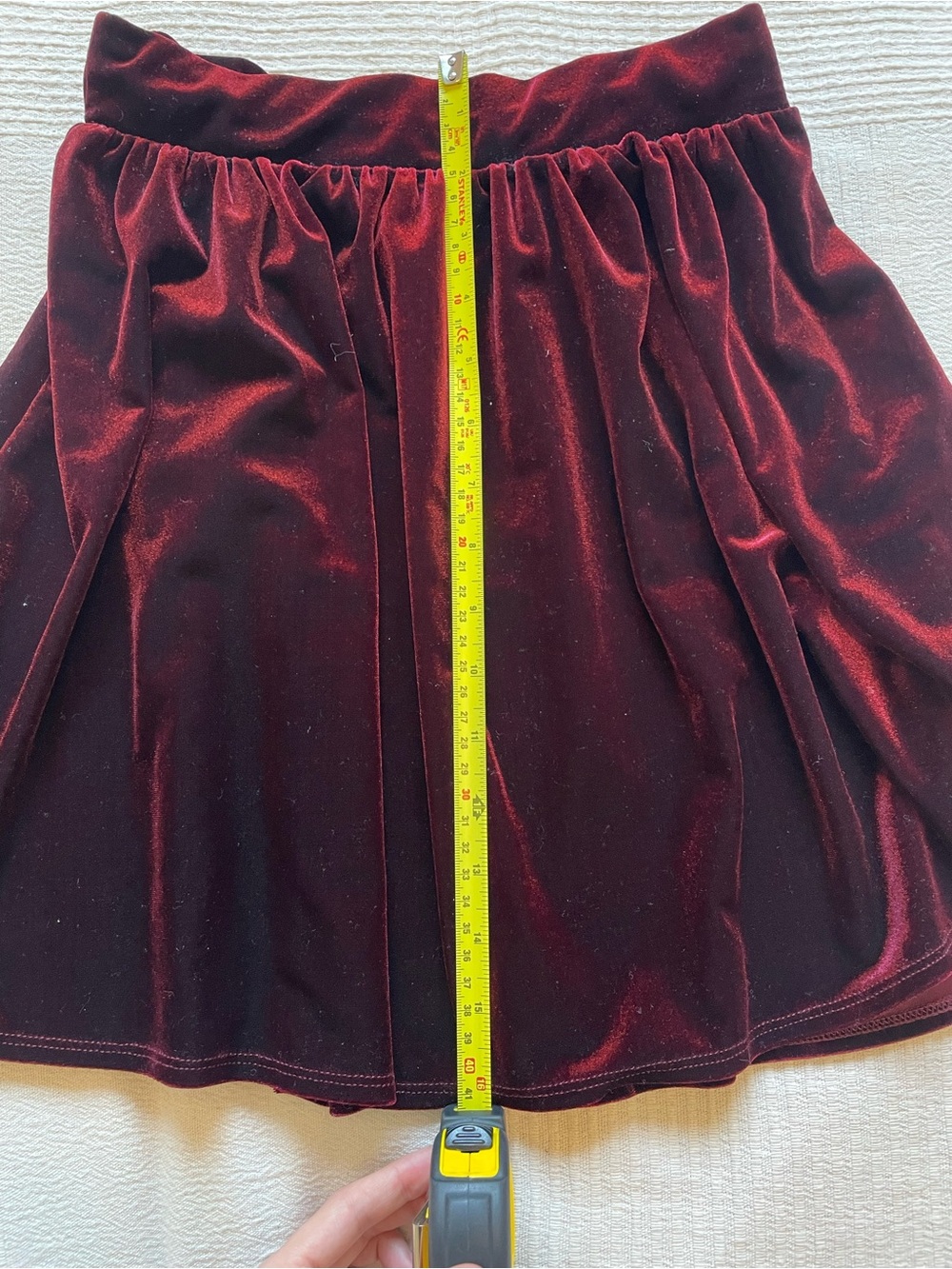 Garage Maroon Velvet Circle Skirt Size XS - Picture 6 of 6